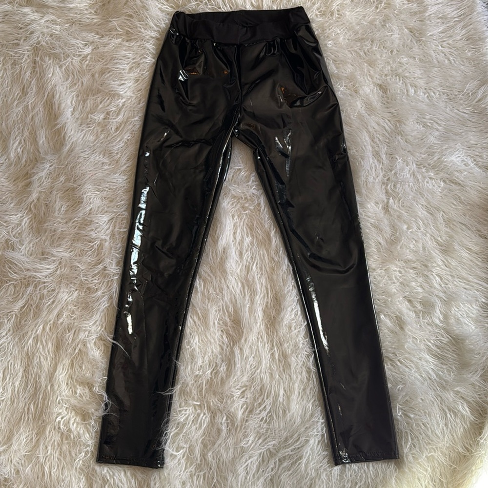 Patent Faux Leather Leggings (SMALL)